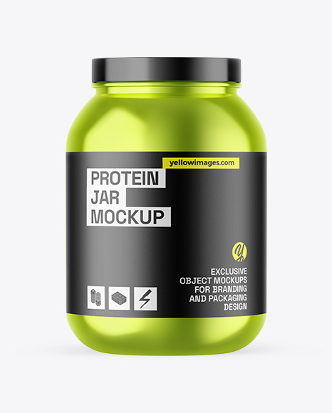 Metallic Protein Jar Mockup