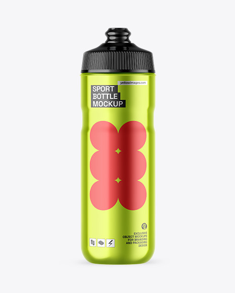 Metallic Sport Bottle Mockup