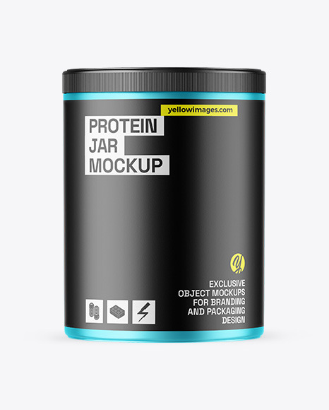 Matte Metallic Protein Jar Mockup