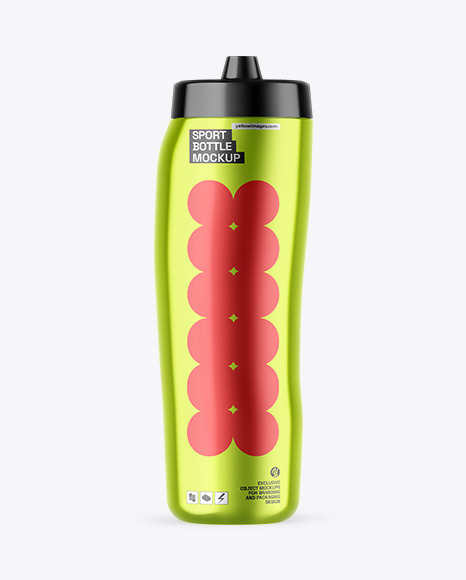 Metallic Sport Bottle Mockup
