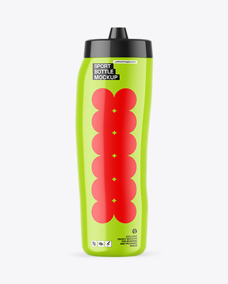 Glossy Sport Bottle Mockup