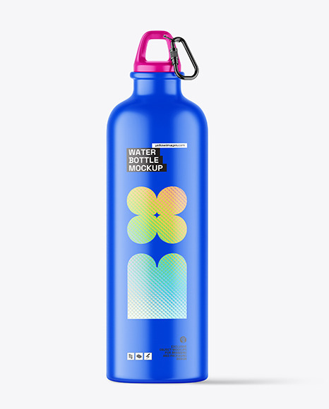 Matte Metallic Water Bottle Mockup