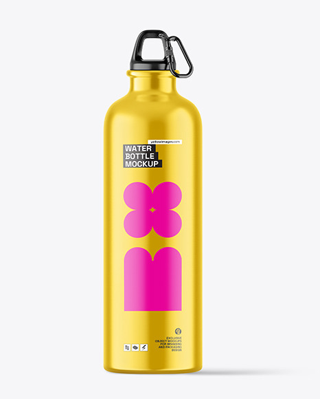 Metallic Textured Water Bottle Mockup