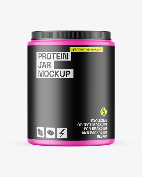 Matte Protein Jar Mockup