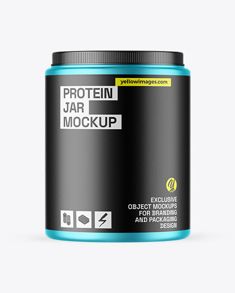 Matte Metallic Protein Jar Mockup