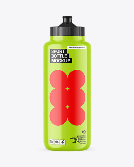 Glossy Sport Bottle Mockup