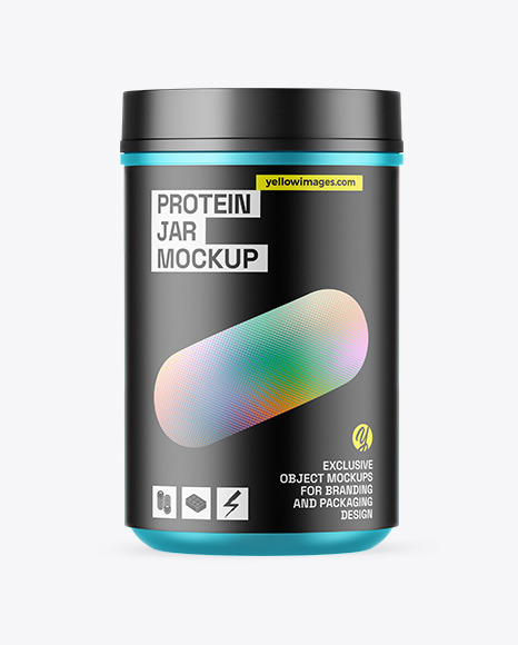 Matte Metallic Protein Jar Mockup