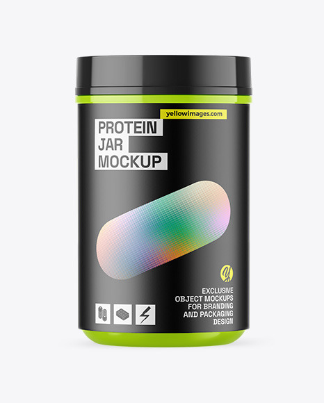 Glossy Protein Jar Mockup