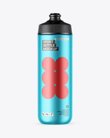 Matte Metallic Sport Bottle Mockup