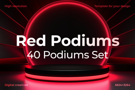 Red Podiums ❊ Background Set