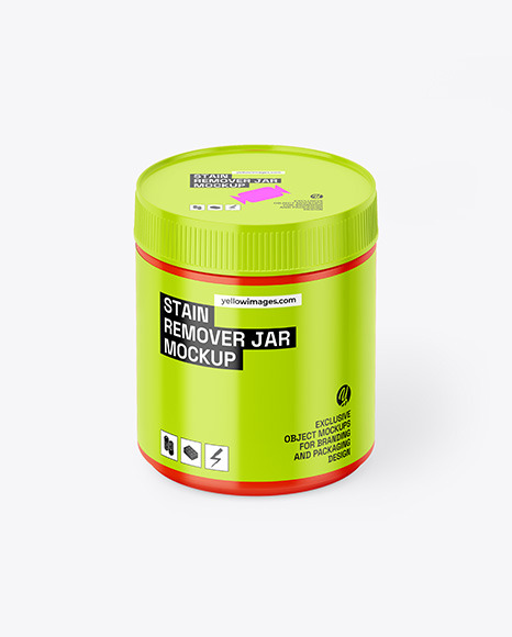 Glossy Plastic Stain Remover Jar Mockup