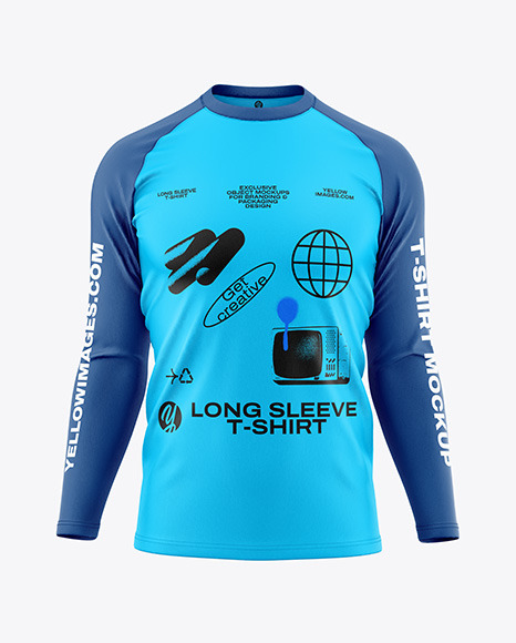 Men’s Long Sleeve T-Shirt Mockup - Front View