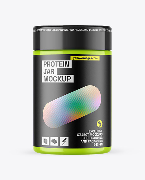 Glossy Protein Jar Mockup