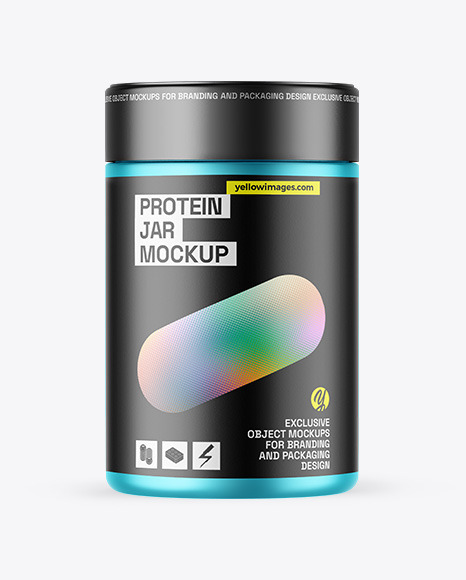 Matte Metallic Protein Jar Mockup