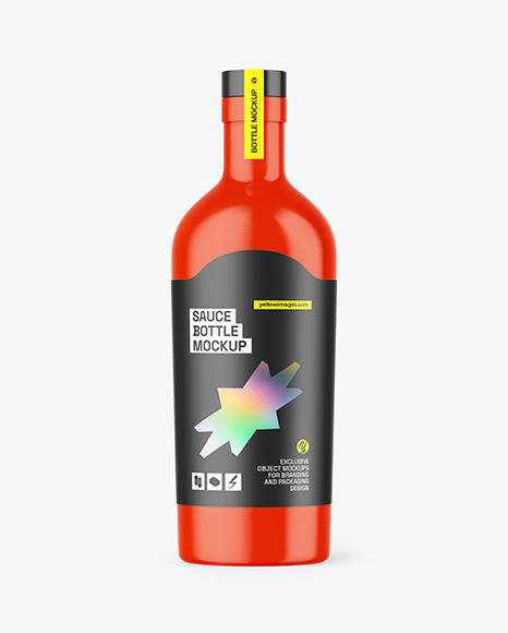 Glossy Sauce Bottle Mockup