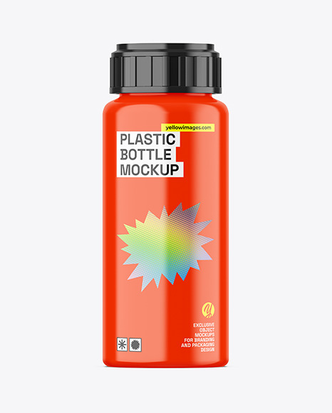 Glossy Plastic Bottle Mockup
