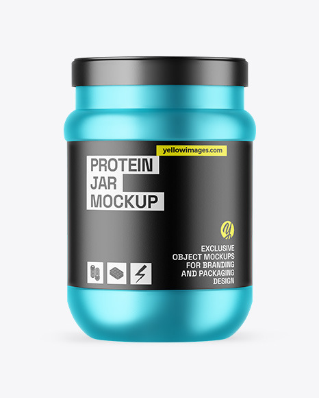 Matte Metallic Protein Jar Mockup