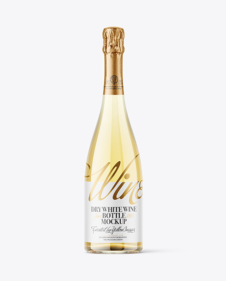 Clear Glass White Wine Bottle Mockup