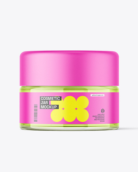 Clear Glass Cosmetic Jar Mockup