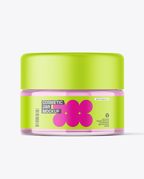 Clear Glass Cosmetic Jar Mockup