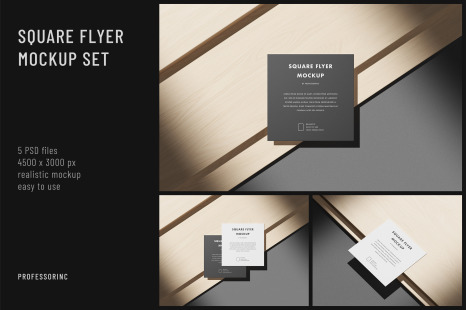 Square Flyer Mockup Set