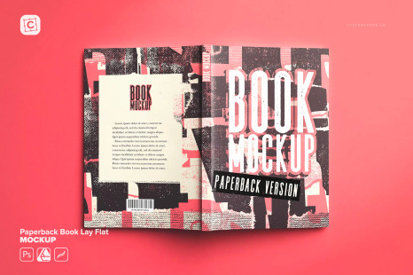 Paperback Book Mockup Lay Flat