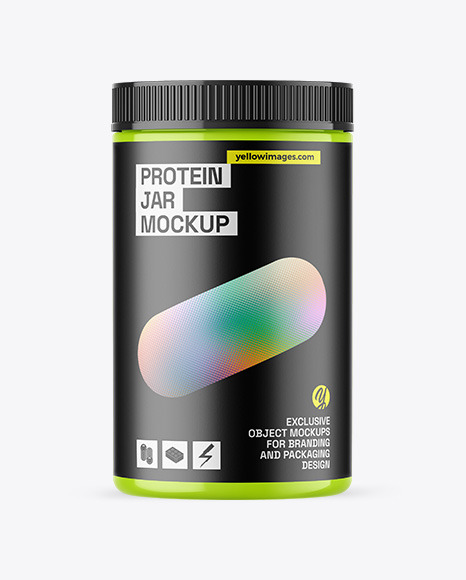 Glossy Protein Jar Mockup