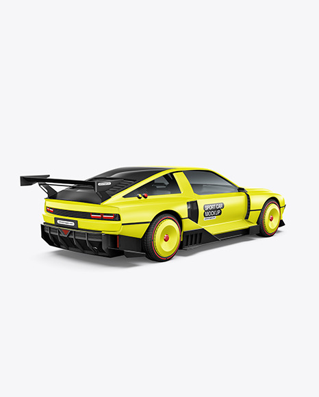 Sport Car Mockup - Back Half Side View