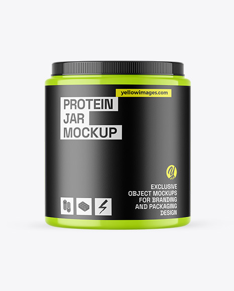 Glossy Protein Jar Mockup