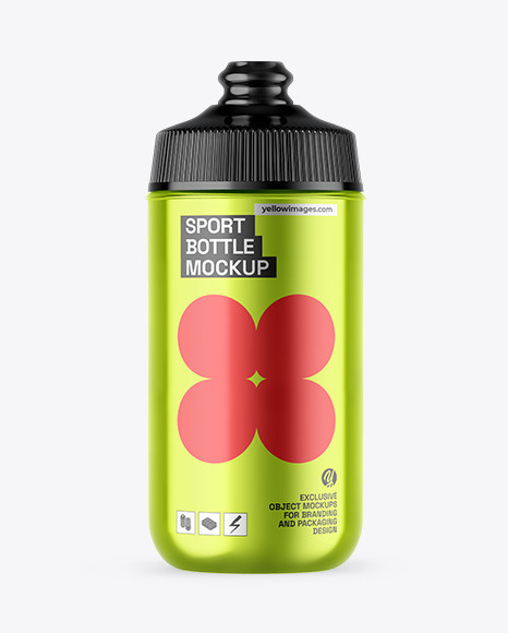 Metallic Sport Bottle Mockup