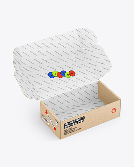 Opened Kraft Box Mockup