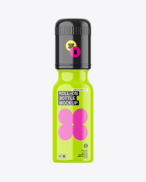 Glossy Roll-on Deodorant Bottle Mockup