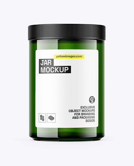 Glossy Green Jar Mockup