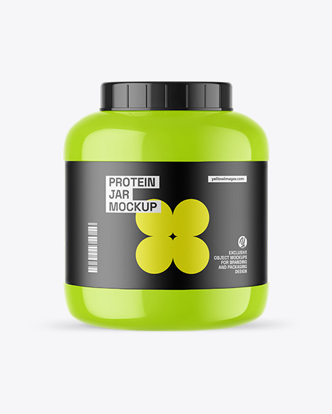 Glossy Protein Jar Mockup