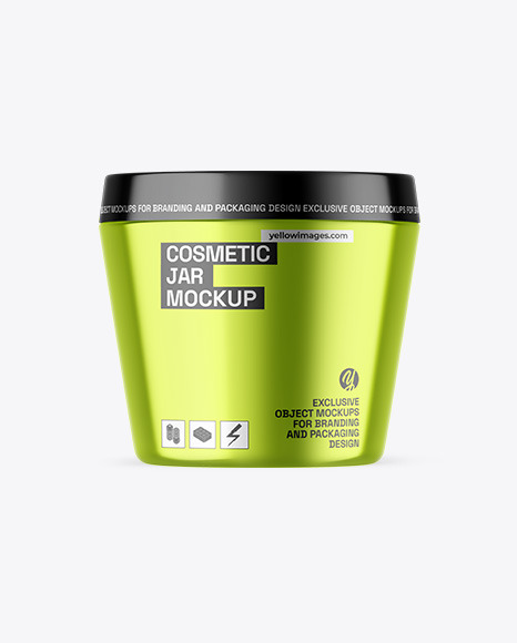 Metallic Cosmetic Jar Mockup
