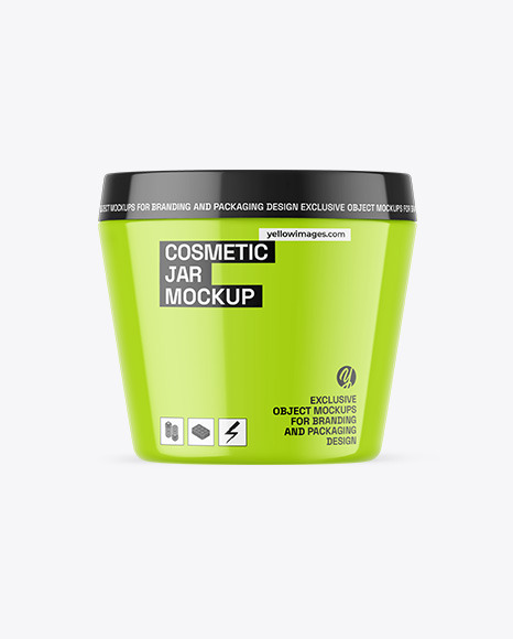 Glossy Cosmetic Jar Mockup