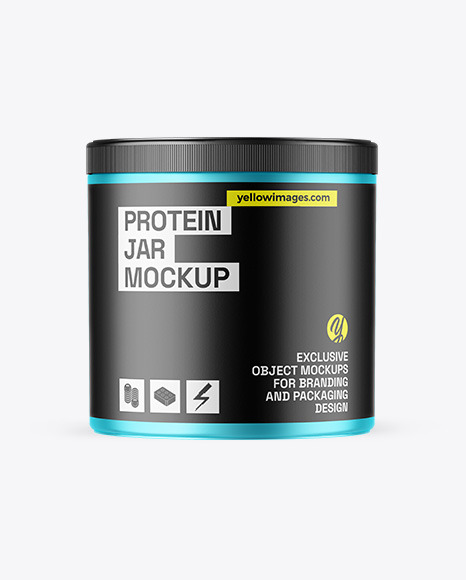 Matte Metallic Protein Jar Mockup