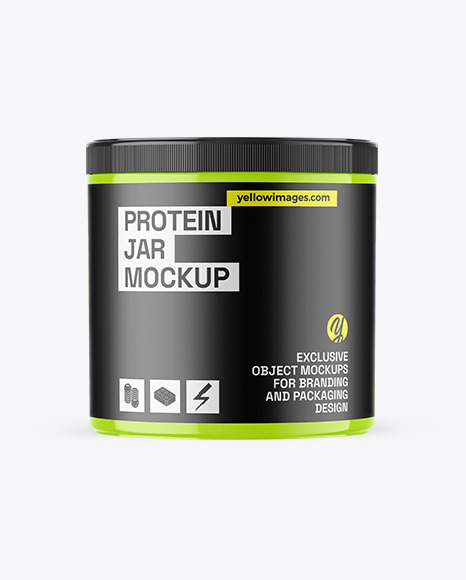 Glossy Protein Jar Mockup