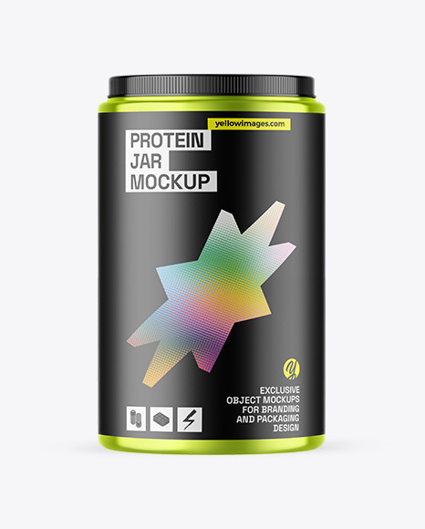 Metallic Protein Jar Mockup