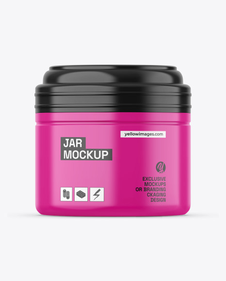 Glossy Cosmetic Jar Mockup