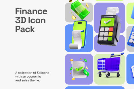 Finance 3D Icon Pack - Finance And Sale Icons