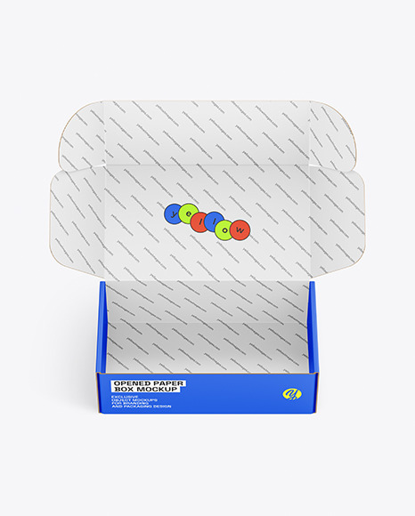 Opened Paper Box Mockup
