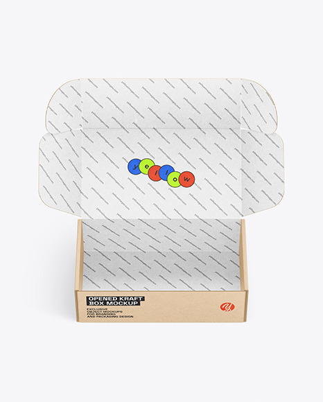 Opened Kraft Box Mockup
