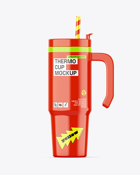 Glossy Thermo Cup Mockup