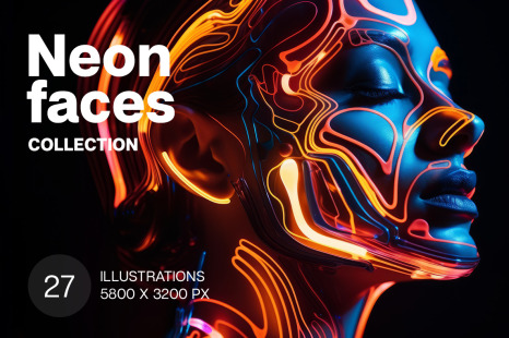 Neon faces