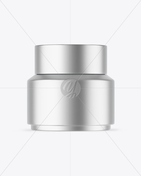 Matte Metallic Cosmetic Jar Mockup - Free Download Images High Quality 