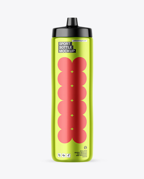 Metallic Sport Bottle Mockup