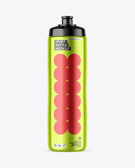 Metallic Sport Bottle Mockup