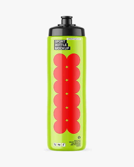 Glossy Sport Bottle Mockup