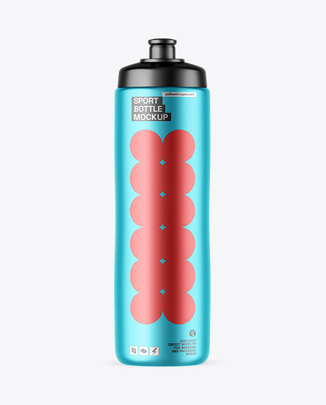Matte Metallic Sport Bottle Mockup